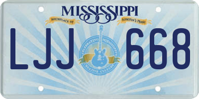 MS license plate LJJ668