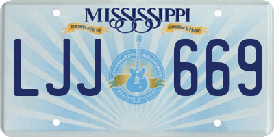 MS license plate LJJ669
