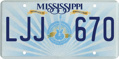 MS license plate LJJ670