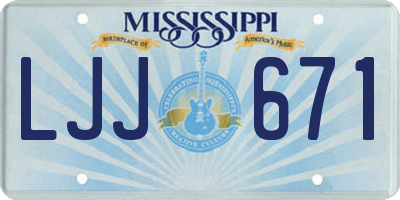 MS license plate LJJ671