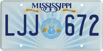 MS license plate LJJ672