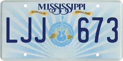 MS license plate LJJ673