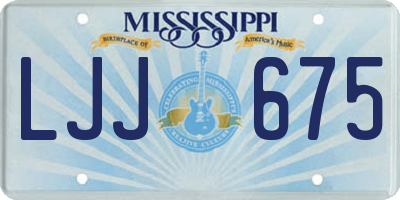 MS license plate LJJ675