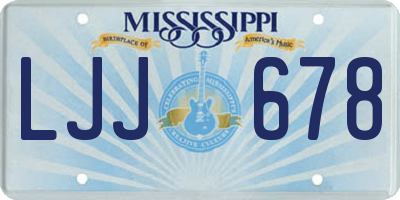 MS license plate LJJ678