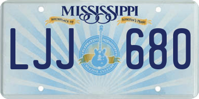 MS license plate LJJ680
