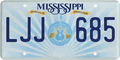 MS license plate LJJ685