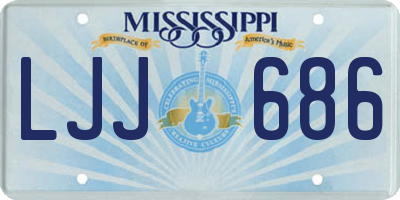 MS license plate LJJ686