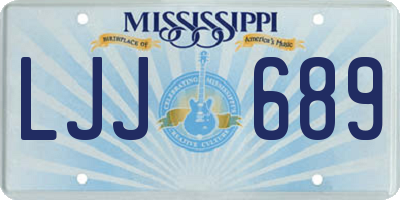 MS license plate LJJ689