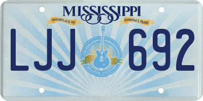 MS license plate LJJ692