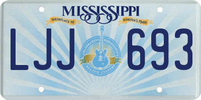 MS license plate LJJ693