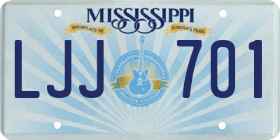 MS license plate LJJ701
