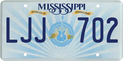 MS license plate LJJ702
