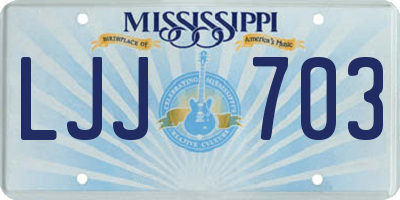 MS license plate LJJ703