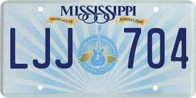 MS license plate LJJ704
