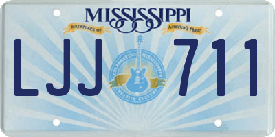 MS license plate LJJ711