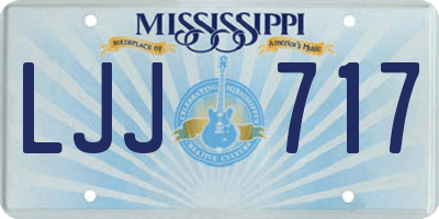 MS license plate LJJ717