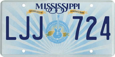 MS license plate LJJ724