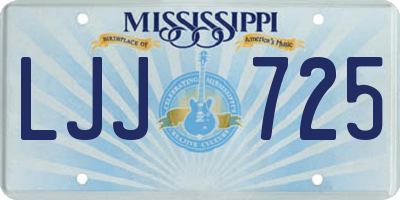MS license plate LJJ725