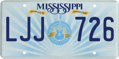 MS license plate LJJ726