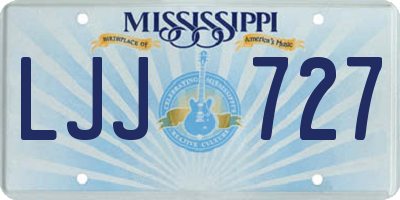 MS license plate LJJ727