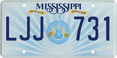 MS license plate LJJ731
