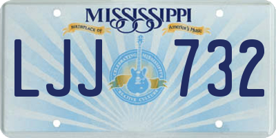 MS license plate LJJ732