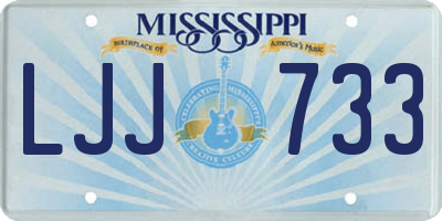 MS license plate LJJ733