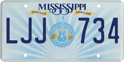 MS license plate LJJ734