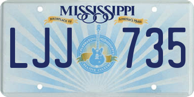 MS license plate LJJ735