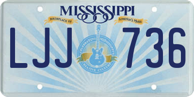 MS license plate LJJ736