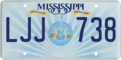 MS license plate LJJ738