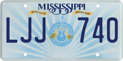 MS license plate LJJ740