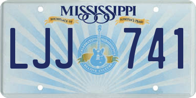MS license plate LJJ741