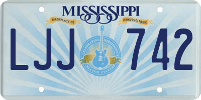 MS license plate LJJ742