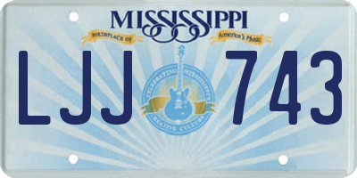 MS license plate LJJ743