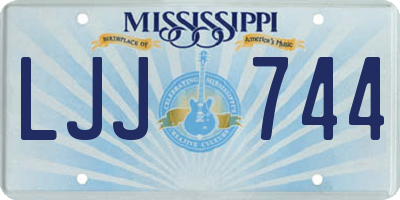 MS license plate LJJ744