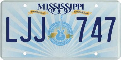 MS license plate LJJ747