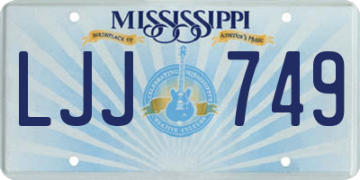 MS license plate LJJ749