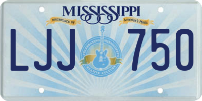 MS license plate LJJ750