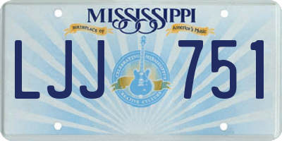 MS license plate LJJ751