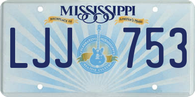 MS license plate LJJ753