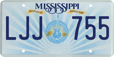 MS license plate LJJ755