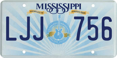 MS license plate LJJ756