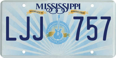 MS license plate LJJ757