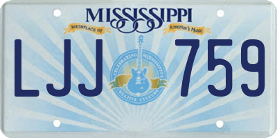 MS license plate LJJ759