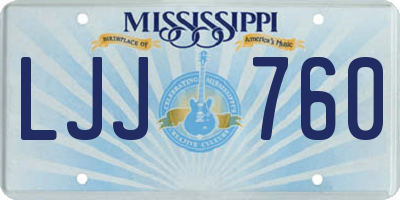 MS license plate LJJ760