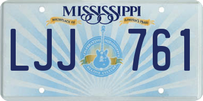 MS license plate LJJ761