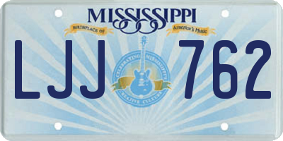 MS license plate LJJ762