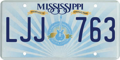 MS license plate LJJ763