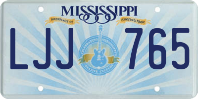 MS license plate LJJ765